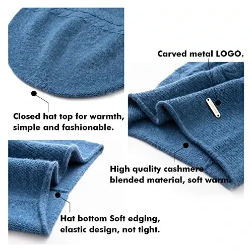 QUEENFUR Knit Slouchy Beanie Hats for Women CasModazoneere Ski Cap Knitted Wool Soft Warm Winter Hat - 5