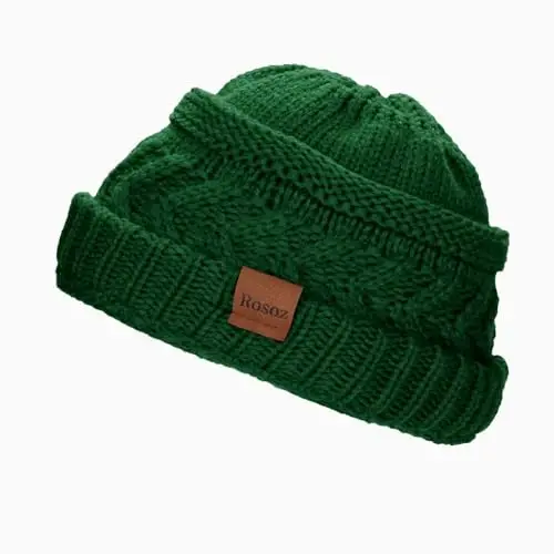 Rosoz 2 Pack Ponytail Beanie for Women,Winter Warm Beanie Tail Soft Stretch Cable Knit Messy High Bun Hat - 3