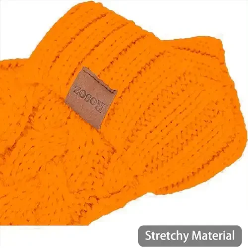 Rosoz Ponytail Beanie for Women,Winter Warm Beanie Tail Soft Stretch Cable Knit Messy High Bun Hat - 4