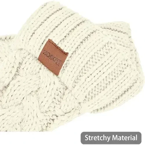 Rosoz Ponytail Beanie for Women,Winter Warm Beanie Tail Soft Stretch Cable Knit Messy High Bun Hat - 3