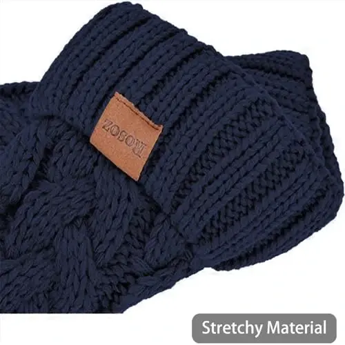 Rosoz Ponytail Beanie for Women,Winter Warm Beanie Tail Soft Stretch Cable Knit Messy High Bun Hat - 4