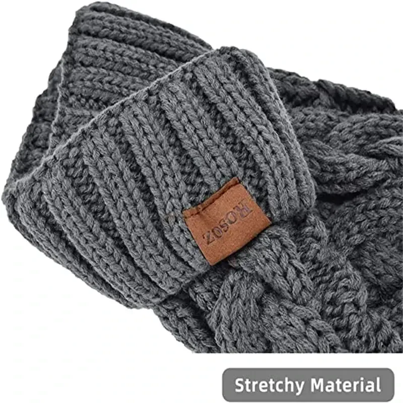 Rosoz Ponytail Beanie for Women,Winter Warm Beanie Tail Soft Stretch Cable Knit Messy High Bun Hat - 10