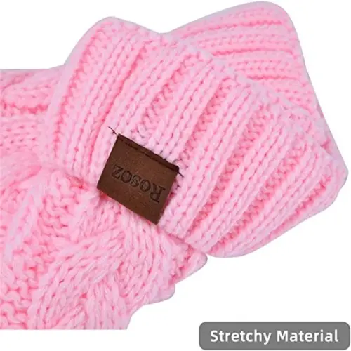 Rosoz Ponytail Beanie for Women,Winter Warm Beanie Tail Soft Stretch Cable Knit Messy High Bun Hat - 4