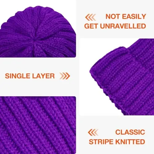 Rosoz Winter Hats for Women Warm Thick Soft Stretch Cable Knit Beanie Skully Cap for Cold Weather - 4