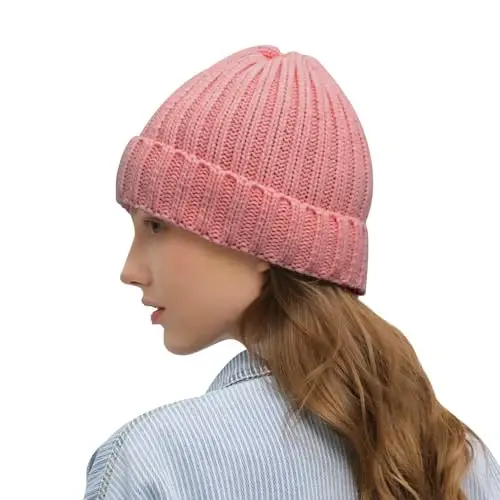 Rosoz Winter Hats for Women Warm Thick Soft Stretch Cable Knit Beanie Skully Cap for Cold Weather - 2