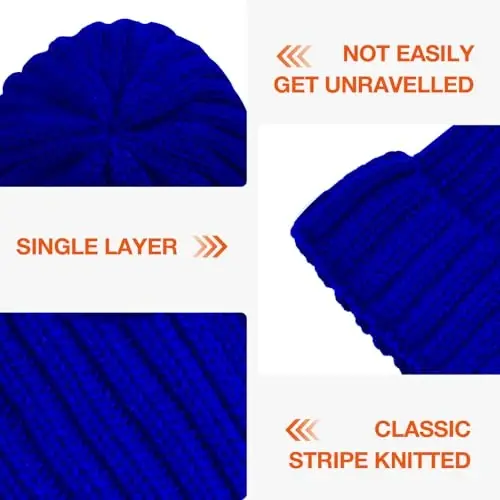 Rosoz Winter Hats for Women Warm Thick Soft Stretch Cable Knit Beanie Skully Cap for Cold Weather - 4