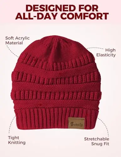 Slouchy Beanies for Women Cable Knit Winter Hats Ladies Gifts Chunky Skull Cap Thick Warm Stocking Caps for Cold Weather - 6