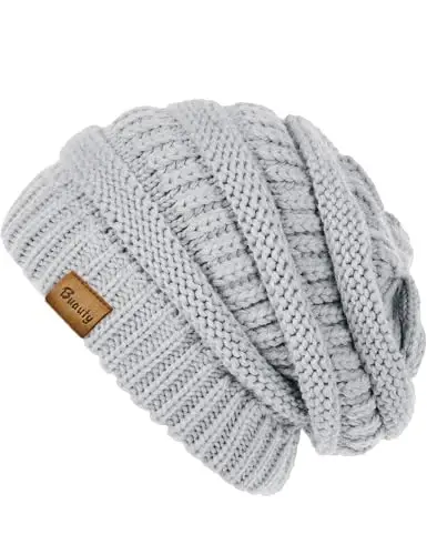 Slouchy Beanies for Women Cable Knit Winter Hats Ladies Gifts Chunky Skull Cap Thick Warm Stocking Caps for Cold Weather - 1