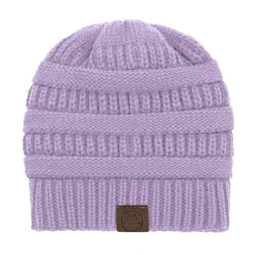 Beanies Women Satin Lined Beanie Winter Hats for Women Silk Lined Slouchy Beanie for Winter Warm Knit Cuffed Beanie Hat - BEANIES (1)