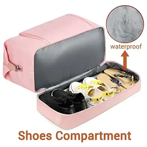 Travel Weekender Bag for Women, Overnight Bag with Shoe Compartment Oversized Travel Duffel Bag Carry On Tote 21
