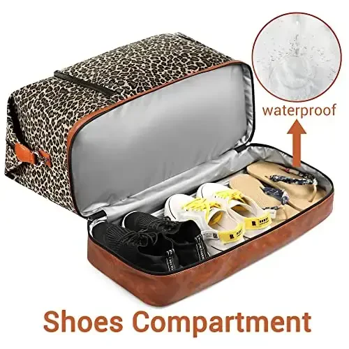 Travel Weekender Bag for Women, Overnight Bag with Shoe Compartment Oversized Travel Duffel Bag Carry On Tote 21