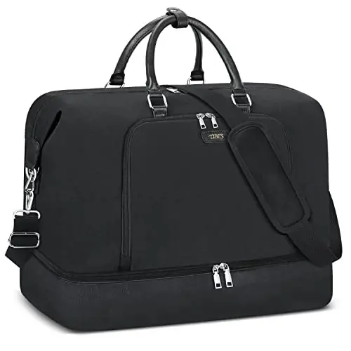 TIBES Travel Weekender Bag for Women, Overnight Bag with Shoe Compartment | 3PCS Large Travel Duffel Bag for Gym, Travel, Hospital, Business Trip, Carry On Tote, Wet & Dry Separation, Water Resistant 