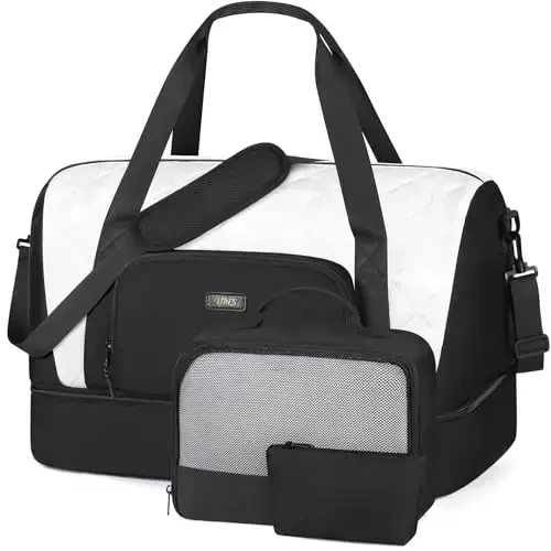 Travel Weekender Bag for Women, Overnight Bag with Shoe Compartment Oversized Travel Duffel Bag Carry On Tote 21