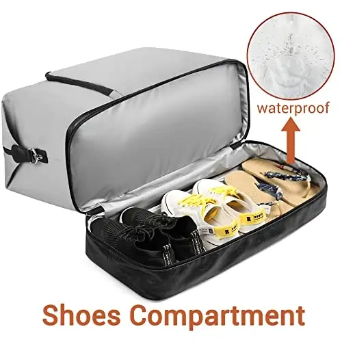 TIBES Travel Weekender Bag for Women, Overnight Bag with Shoe Compartment | 3PCS Large Travel Duffel Bag for Gym, Travel, Hospital, Business Trip, Carry On Tote, Wet & Dry Separation, Water Resistant - 3