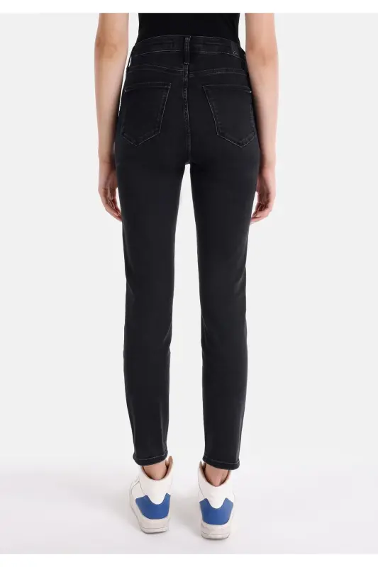 Slim Fit Orta Bel Düz Paça Kadın Denim Jean Pantolon - BOREAS WASH - 2