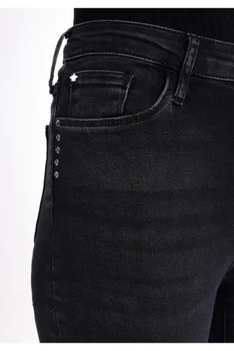 Slim Fit Orta Bel Düz Paça Kadın Denim Jean Pantolon - BOREAS WASH - 5