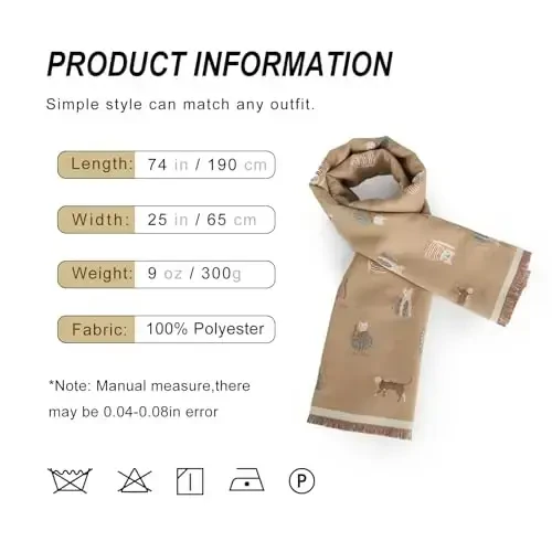 Sumato Scarf for Women Fall Winter Shawl Wraps Long Women Scarves Warm Soft CasModazoneere Feel Classic Cat Style - 5