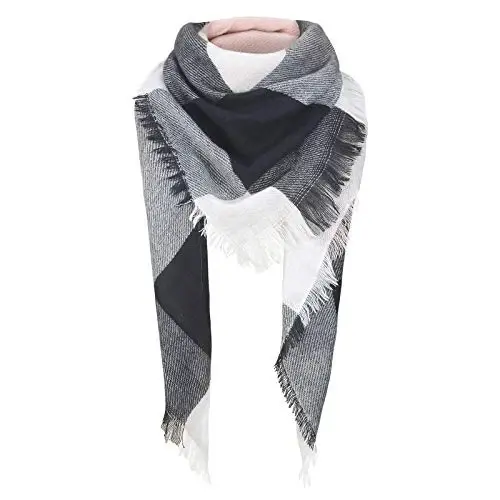 Sweet Gifts for Women - Plaid Blanket Scarf, Trendy Tartan Scarves, Oversized Wrap Shawl 