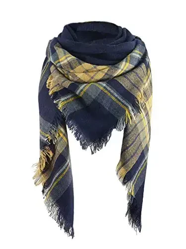 Sweet Gifts for Women - Plaid Blanket Scarf, Trendy Tartan Scarves, Oversized Wrap Shawl - 1