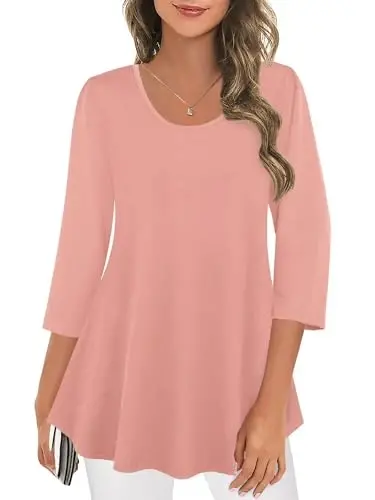 Tencole 3/4 Sleeve Shirts for Women Dressy Tunic Tops Casual Wear with Floral - TENCOLE (1)