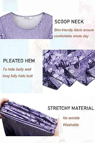 Tencole 3/4 Sleeve Shirts for Women Dressy Tunic Tops Casual Wear with Floral - 4