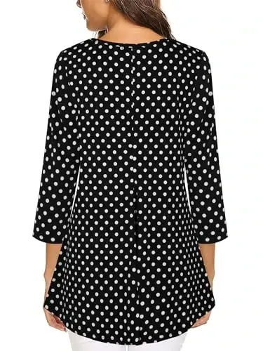 Tencole 3/4 Sleeve Shirts for Women Dressy Tunic Tops Casual Wear with Floral - 3