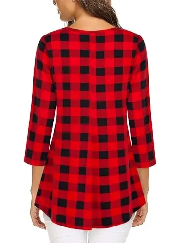 Tencole 3/4 Sleeve Shirts for Women Dressy Tunic Tops Casual Wear with Floral - 3