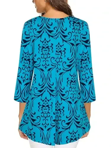 Tencole 3/4 Sleeve Shirts for Women Dressy Tunic Tops Casual Wear with Floral - 3
