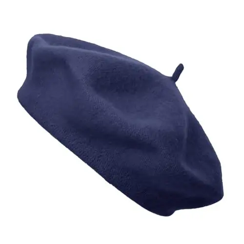 TOPTIE Wool Beret for Women French Style Artist Hat Solid Color Basque - 1