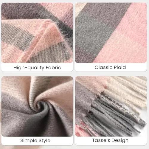 Trifabricy Winter Scarfs for Women, Long Blanket Scarf, CasModazoneere Feel Plaid Scarf, Winter PasModazoneina Shawls and Wraps - 5