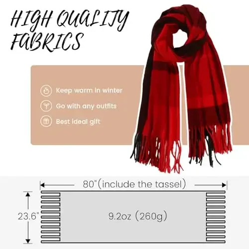 Trifabricy Winter Scarfs for Women, CasModazoneere Feel Plaid Scarf, Long Blanket Scarf, Winter/Fall PasModazoneina Shawls and Wraps - 4