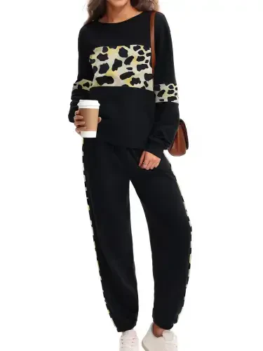 UVN Tracksuit for Women Colorblock Striped Sweatsuit Casual 2 Piece Sweatshirts Sweatpants Jogger Set Outfits - 5