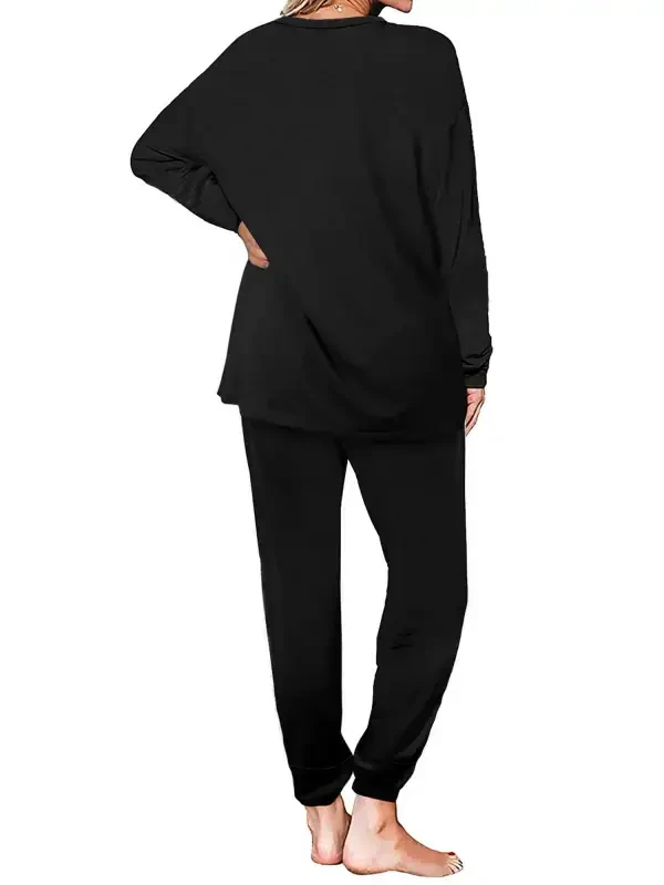 Shine Up Sweatsuit Sets for Women 2 Piece Lounge Set Loose Jogger Sets Fall Outfits Sets Solid Tracksuits with Pockets- - 3