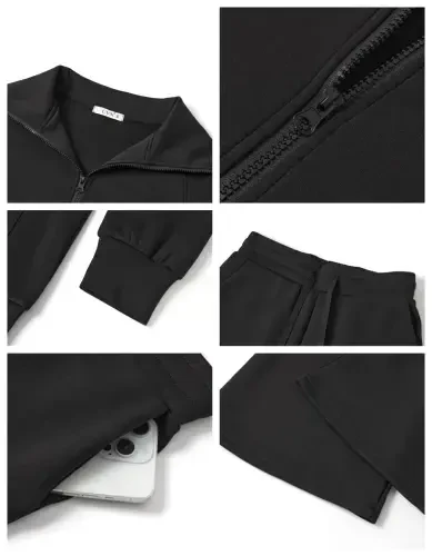 UVN Outfit Sets for Women 2 Piece Sets Winter Casual Tracksuit Long Sleeve Lounge Set Outfits with Pockets- - 8