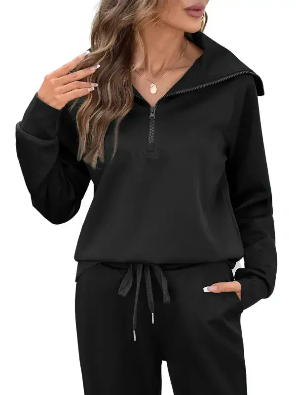 UVN Outfit Sets for Women 2 Piece Sets Winter Casual Tracksuit Long Sleeve Lounge Set Outfits with Pockets - UVN