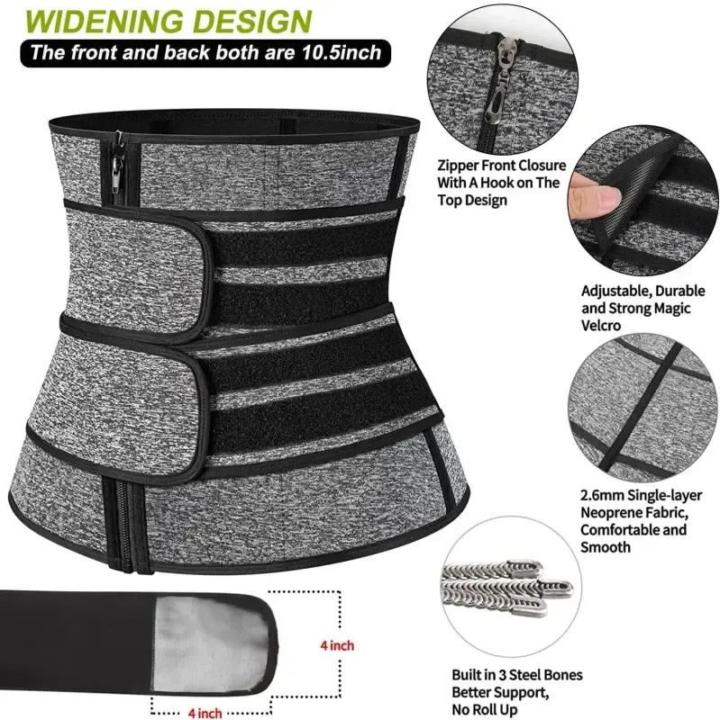 Vaslanda Neoprene Sweat Waist Trainer Corset Trimmer Shaper Belt for Women- - 4