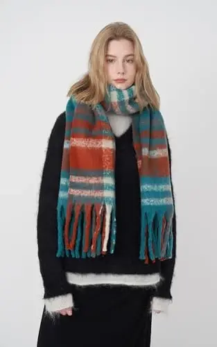 Vintage Scarfs for Women Warm Shawls and Wraps for Evening Dresses Soft Poncho Coat Thick CasModazoneere Wrap Cozy 2025 - 6