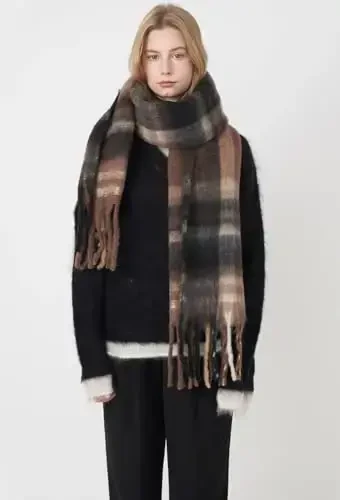 Vintage Scarfs for Women Warm Shawls and Wraps for Evening Dresses Soft Poncho Coat Thick CasModazoneere Wrap Cozy 2025 - 7