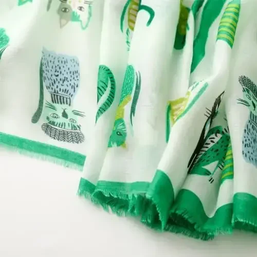 WaJuemy Travel Boho Scarf for Women Casual Lightweight PasModazoneina Scarves Fashion Multicolor Shawl Wraps with Fringed Beads - 6