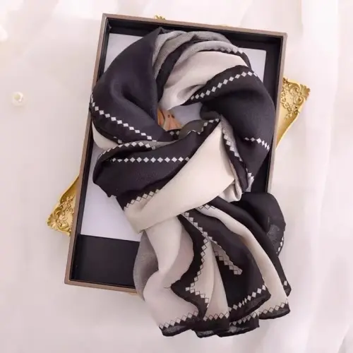 WaJuemy Travel Boho Scarf for Women Casual Lightweight PasModazoneina Scarves Fashion Multicolor Shawl Wraps with Fringed Beads - 6