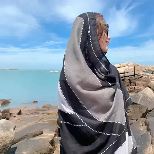 WaJuemy Travel Boho Scarf for Women Casual Lightweight PasModazoneina Scarves Fashion Multicolor Shawl Wraps with Fringed Beads - 3