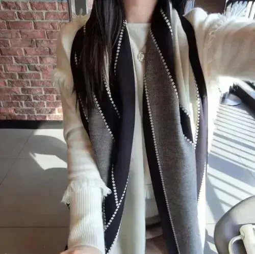 WaJuemy Travel Boho Scarf for Women Casual Lightweight PasModazoneina Scarves Fashion Multicolor Shawl Wraps with Fringed Beads - 5