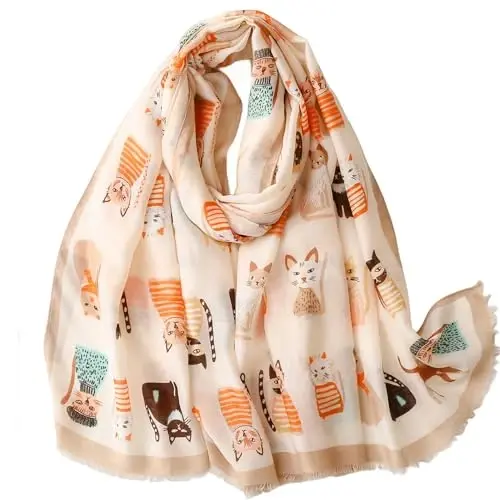 WaJuemy Travel Boho Scarf for Women Casual Lightweight PasModazoneina Scarves Fashion Multicolor Shawl Wraps with Fringed Beads - WAJUEMY