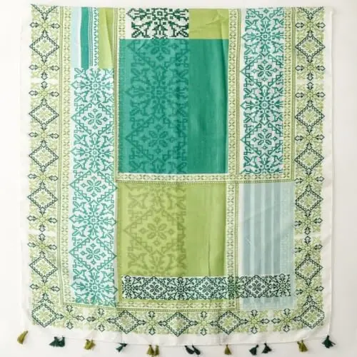 WaJuemy Travel Boho Scarf for Women Casual Lightweight PasModazoneina Scarves Fashion Multicolor Shawl Wraps with Fringed Beads - 4