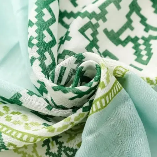 WaJuemy Travel Boho Scarf for Women Casual Lightweight PasModazoneina Scarves Fashion Multicolor Shawl Wraps with Fringed Beads - 5