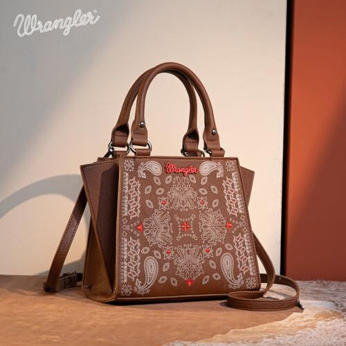 Wrangler Small Tote Purse Cute Women's Handbags Western Paisley Print Satchel Bags - 4
