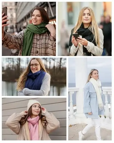 Ymomode Scarfs for Women PasModazoneina Shawls and Wraps for Evening Dress Bridesmaid Wedding Bridal Winter Warm Long Large Scarves - 7