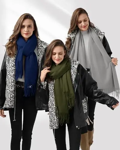 Ymomode Scarfs for Women PasModazoneina Shawls and Wraps for Evening Dress Bridesmaid Wedding Bridal Winter Warm Long Large Scarves - 4