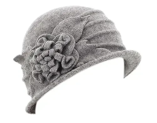 Round Cloche Hat for Women Vintage Wool 1920s Cloche Winter Hat - ROUND (1)