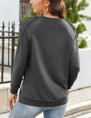 Zeagoo Christmas Tunic Sweatshirts for Women Crewneck Lightweight Sweaters Raglan Long Sleeve Shirts Fall Fashion Tops 2025 - 5